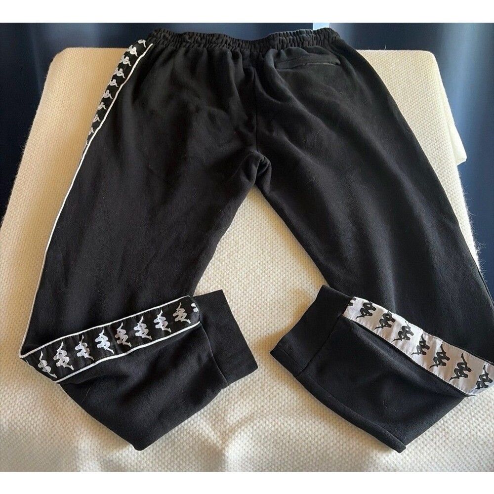 Vintage Kappa Track Pants XXXL Black White Logo Tape Y2K 90s Streetwear - Picture 2 of 8